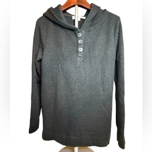 Loft hooded long sleeve Henley sweater